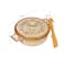 Hello Honey® 9.1" Reactive Glaze Design Stoneware Brie Baker with Bamboo Canapé Spreader Knife